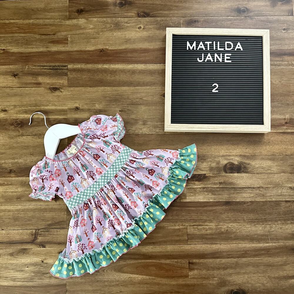 Matilda Jane Once Upon A Time As You Wish Purple Green Knit Tunic Top Dot 2